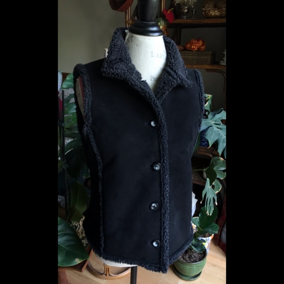 L.L. Bean Jackets & Blazers - L.L. Bean Fleece Suede-Like Look Vest Sz S Reg